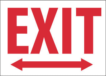 NMC M214PB-EXIT WITH DOUBLE ARROW, 10X14, PS VINYL (1 EACH)