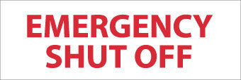 NMC M347P-EMERGENCY SHUT OFF, 4X12, PS VINYL (1 EACH)