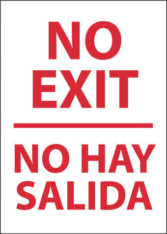 NMC M357PC-NO EXIT (BILINGUAL), 20X14, PS VINYL (1 EACH)