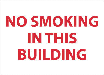 NMC M359PB-NO SMOKING IN THIS BUILDING, 10X14, PS VINYL (1 EACH)