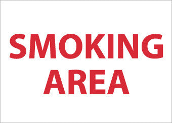 NMC M44RB-SMOKING AREA, 10X14, RIGID PLASTIC (1 EACH)