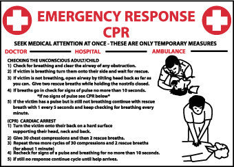 NMC M459RB-CPR EMERGENCY RESPONSE, 10X14, RIGID PLASTIC (1 EACH)