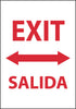 NMC M696RC-EXIT DOUBLE ARROW BILINGUAL, 20X14, RIGID PLASTIC (1 EACH)