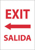 NMC M697RC-EXIT LEFT ARROW BILINGUAL, 20X14, RIGID PLASTIC (1 EACH)