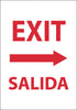 NMC M698RC-EXIT RIGHT ARROW BILINGUAL, 20X14, RIGID PLASTIC (1 EACH)