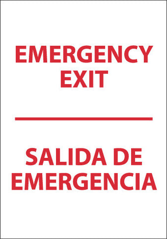 NMC M699RC-EMERGENCY EXIT BILINGUAL, 20X14, RIGID PLASTIC (1 EACH)