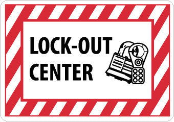 NMC M706P-LOCK-OUT CENTER (W/GRAPHIC), 7X10, PS VINYL (1 EACH)