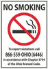 NMC M708R-NO SMOKING (GRAPHIC) TO REPORT VIOLATIONS CALL 866-559-OHIO (6446) IN ACCORDANCE WITH CHAPTER 3794 OF THE OHIO REVISED CODE, 10X7, RIGID PLASTIC (1 EACH)