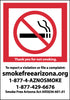 NMC M713R-ARIZONA NO SMOKING, 7X10, RIGID (1 EACH)
