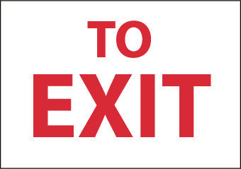 NMC M71RB-TO EXIT, 10X14, RIGID PLASTIC (1 EACH)