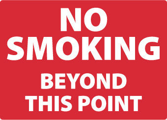 NMC M721RB-NO SMOKING BEYOND THIS POINT, 10X14, RIGID PLASTIC (1 EACH)
