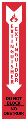 NMC M723P-EXTINGUISHER DO NOT BLOCK, BILINGUAL, 18X4, PS VINYL (1 EACH)