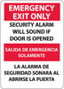 NMC M734PB-EMERGENCY EXIT SECURITY ALARM WILL SOUND IF DOOR IS OPENED, BILINGUAL, 14X10, PS VINYL (1 EACH)