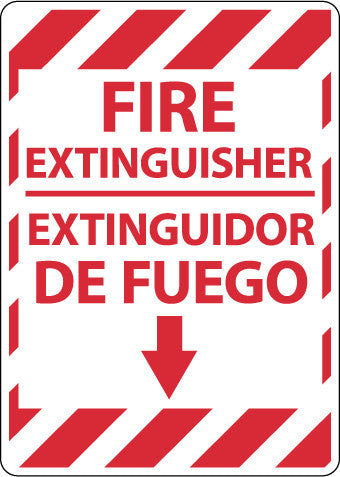 NMC M739RB-FIRE EXTINGUISHER, BILINGUAL, 14X10, RIGID PLASTIC (1 EACH)