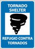 NMC M742PB-TORNADO SHELTER (GRAPHIC), BILINGUAL, 14X10, PS VINYL (1 EACH)