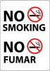 NMC M749RB-NO SMOKING (GRAPHIC), BILINGUAL, 14X10, RIGID PLASTIC (1 EACH)