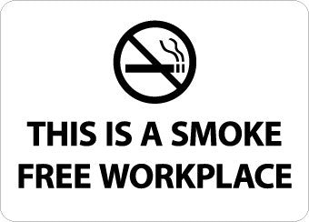 NMC M761RB-(GRAPHIC) THIS IS A SMOKE FREE WORKPLACE, 10X14, RIGID PLASTIC (1 EACH)