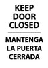 NMC M778RB-KEEP DOOR CLOSED, BILINGUAL, 14X10, RIGID PLASTIC (1 EACH)