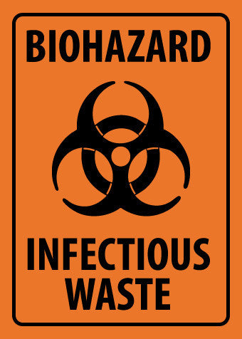 NMC M94RB-BIOHAZARD INFECTIOUS WASTE, 10X14, RIGID PLASTIC (1 EACH)