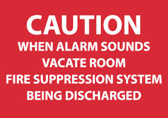 NMC M96R-CAUTION WHEN ALARM SOUNDS VACATE ROOM.., 7X10, RIGID PLASTIC (1 EACH)