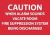 NMC M96R-CAUTION WHEN ALARM SOUNDS VACATE ROOM.., 7X10, RIGID PLASTIC (1 EACH)