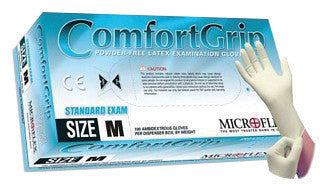 Microflex CFG-900-XL X-Large Natural 9 1/2" ComfortGrip 5.1 mil Latex Ambidextrous Non-Sterile Exam or Medical Grade Powder-Free Disposable Gloves With Textured Finish, Standard Examination Beaded Cuff And Polymer Coating(100 Each Per Box)  (1/BX)