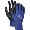 Memphis N9696M Medium Ninja Lite 18 Gauge Black Polyurethane Palm And Fingertip Coated Work Gloves With Feather Light Blue Nylon Liner And Knit Wrist  (1/PR)