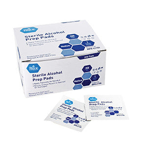 MedPride 41104 Alcohol Prep Pads Sterile  Medium (Case of 10 Boxes of 200)