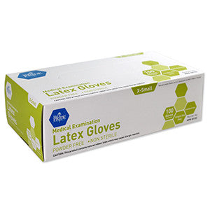 MedPride 50102 Latex Exam P.F. glove  XS  (Case of 10 Boxes of 100)