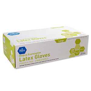MedPride 50105 Latex Exam P.F. glove  L  (Case of 10 Boxes of 100)