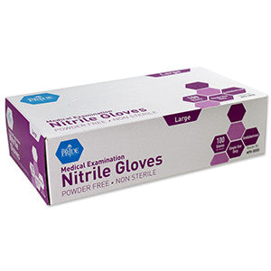 MedPride 50505 gloves Powder Free Nitrile Exam Large (Case of 10 Boxes of 100)