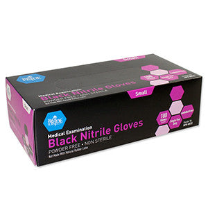 MedPride 50533 Nitrile Exam P.F. Black glove  Sm  (Case of 10 Boxes of 100)