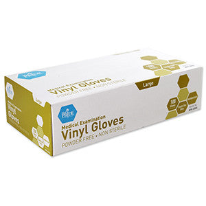 MedPride 50905 gloves Exam Vinyl Pwd Free Large (Case of 10 Boxes of 100)