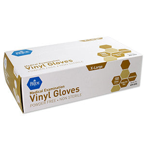 MedPride 50906 gloves Exam Vinyl Pwd Free Xlarge (Case of 10 Boxes of 100)