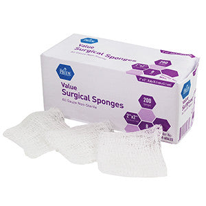 MedPride 60433 gauze Sponge Value  N/S 2X2 8 Ply  (Case of 20 Boxes of 200)