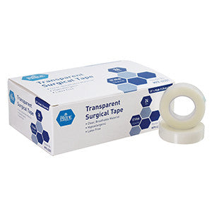 MedPride 62201 Transparent Surgical Tape, 1/2''X10 Yds  (Case of 12 Boxes of 24)