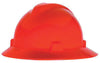MSA 10021292 Hi-Viz Orange Class E Type I V-Gard Polyethylene Slotted Style Hard Hat With Fas-Trac Ratchet Suspension  (1/EA)