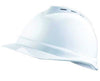 MSA 10034018 White Class C Type I V-Gard 500 Polyethylene Vented Style Hard Cap With 4-Point Fas-Trac Ratchet Suspension  (1/EA)