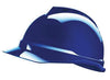 MSA 10034019 Blue Class C Type I V-Gard 500 Polyethylene Vented Style Hard Cap With 4-Point Fas-Trac Ratchet Suspension  (1/EA)