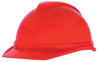 MSA 10034026 Hi-Viz Orange Class C Type I V-Gard 500 Polyethylene Vented Style Hard Cap With 4-Point Fas-Trac Ratchet Suspension  (1/EA)