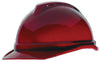 MSA 10034031 Red Class C Type I V-Gard 500 Polyethylene Vented Style Hard Cap With 6-Point Fas-Trac Ratchet Suspension  (1/EA)
