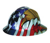 MSA 10071159 Class E Type I V-Gard Freedom Series Polyethylene Hard Hat With 4-Point Fas-Trac Ratchet Suspension And American Flag And 2 Eagles  (1/EA)