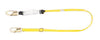 MSA 10129151 6' Workman Twin Leg Energy-Absorbing Adjustable Lanyard With LC Snap Hook Harness Connection And (2) GL3100 Anchorage Connections  (1/EA)