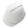 MSA 10150199 White Class E Type I V-Gard GHDPE Slotted Style Hard Cap With 4-Point Fas-Trac Ratchet Suspension  (20/EA)