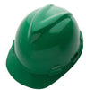 MSA 10150222 Green Class E V-Gard GHDPE Slotted Style Standard Hard Cap With 4-Point Fas-Trac Ratchet Suspension  (20/EA)