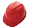 MSA 10150223 Red Class E Type I V-Gard GHDPE Slotted Style Hard Cap With 4-Point Fas-Trac Ratchet Suspension  (20/EA)