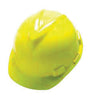 MSA 463944 Yellow Class E Type I V-Gard Polyethylene Slotted Style Hard Cap With Staz-On Pinlock Suspension  (1/EA)