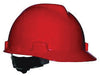MSA 475363 Red Class E Type I V-Gard Polyethylene Slotted Style Hard Cap With 4-Point Fas-Trac Ratchet Suspension  (1/EA)