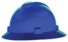 MSA 475368 Blue Class E Type I V-Gard Polyethylene Slotted Style Hard Hat With Fas-Trac Ratchet Suspension  (1/EA)