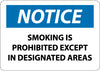 NMC N155R-NOTICE, SMOKING IS PROHIBITED EXCEPT IN DESIGNATED AREAS, 7X10, RIGID PLASTIC (1 EACH)